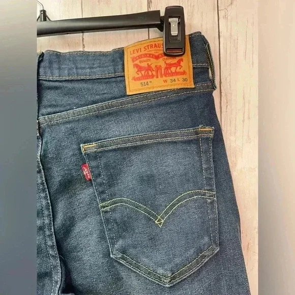 Levi Strauss 514 dark was jeans size W 34 L 30 - Picture 4 of 8
